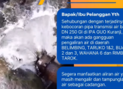 Warga Diminta Manfaatkan Cadangan Air Akibat Kebocoran Pipa di IPA GUO Kuranji